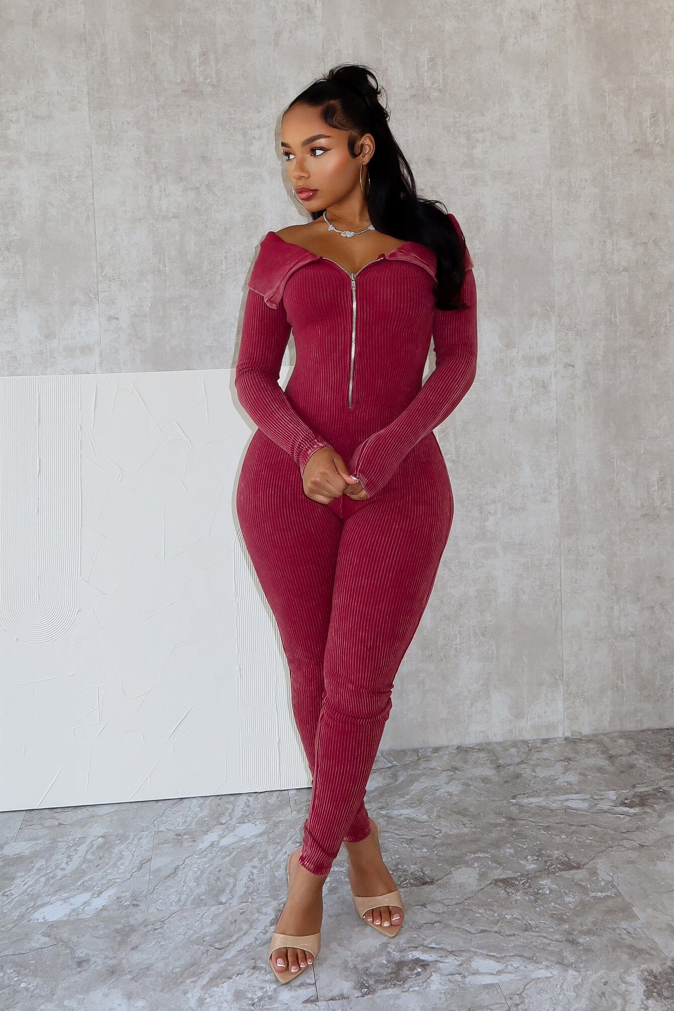 Aaron Mineral Washed Off Shoulder Jumpsuit