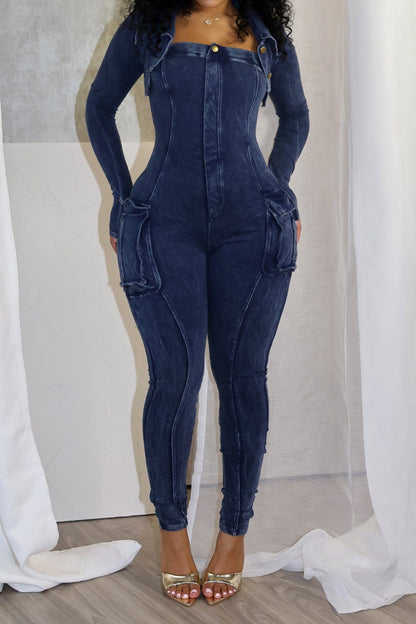 Jennie Mineral Washed Jumpsuit With Cardigan