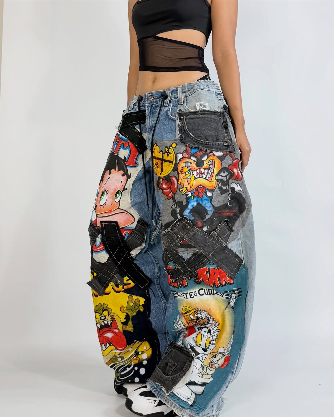 Denim Mosaic Painted Jeans
