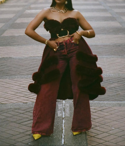 Velvet Cake Tube Top Dress