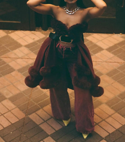 Velvet Cake Tube Top Dress