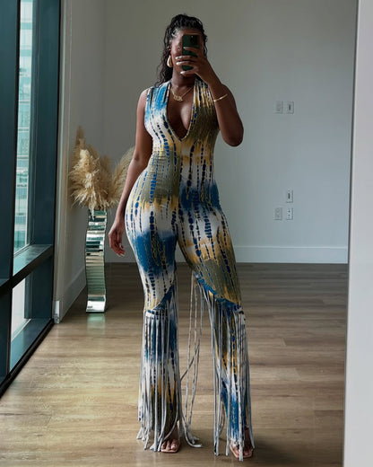 Dye-Lemma Fringe Jumpsuit
