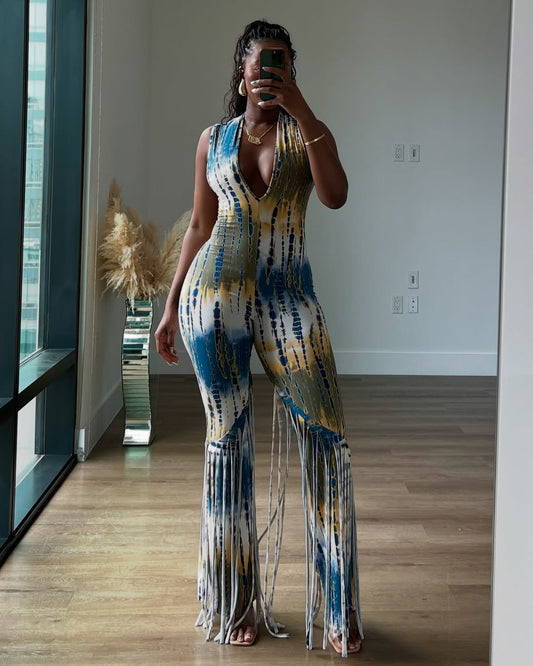 Dye-Lemma Fringe Jumpsuit