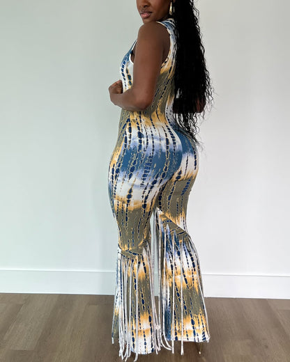 Dye-Lemma Fringe Jumpsuit