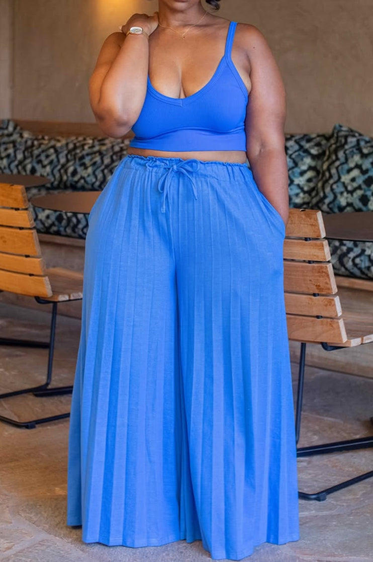 Blue Crush Tank & Pleated Knit Pants