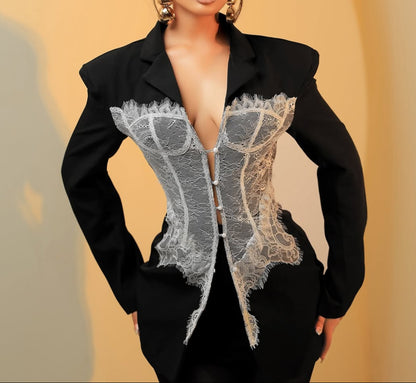 Lace Stitching Suit