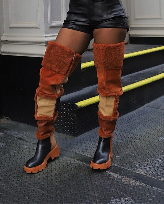 Irregular Stitching Boots