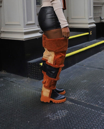 Irregular Stitching Boots