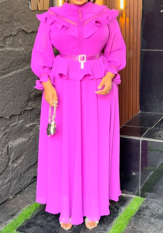 Elegant Chiffon Ruffle Suit
