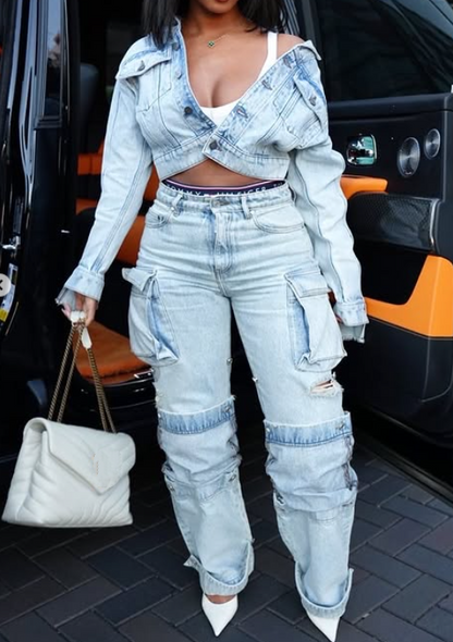 Fab Cargo Washed Jeans