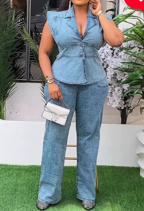 Dazzle Casual 2pc Denim Set