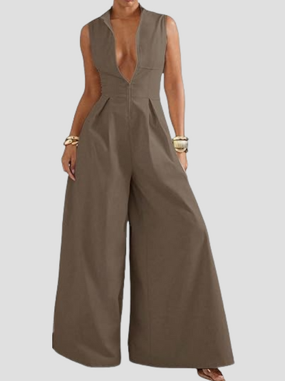 Chic Zip Loose Jumpsuit