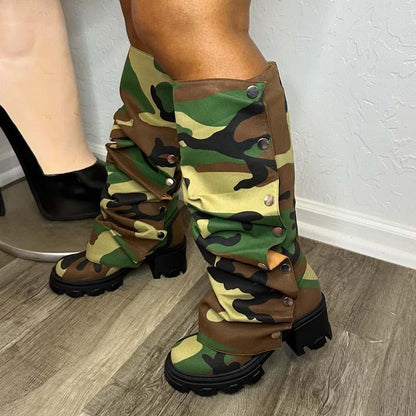 Platform Boots With Removable Sleeves