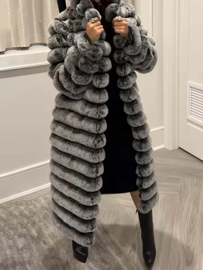 Women's Long Fluffy Coat Plush Outerwear