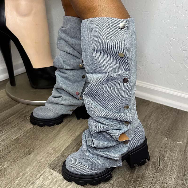 Platform Boots With Removable Sleeves