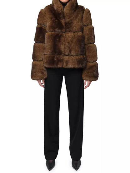 Fashion Faux Fox Fur Short Coat